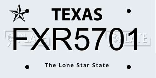 FXR5701 Texas License Plate