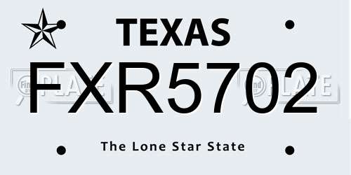 FXR5702 Texas License Plate