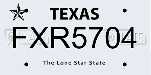 FXR5704 Texas License Plate
