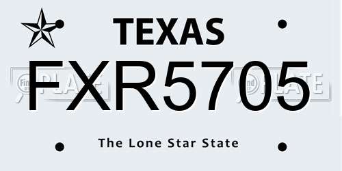FXR5705 Texas License Plate