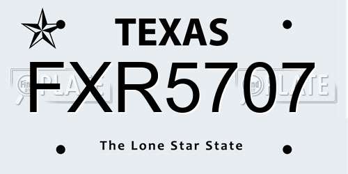 FXR5707 Texas License Plate