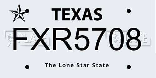 FXR5708 Texas License Plate