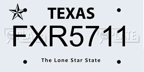 FXR5711 Texas License Plate
