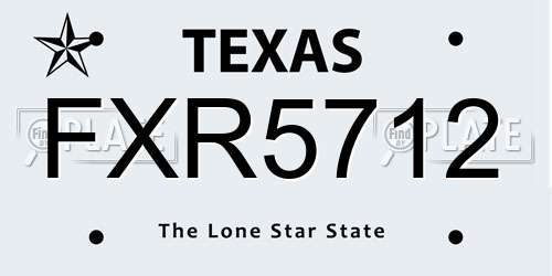 FXR5712 Texas License Plate
