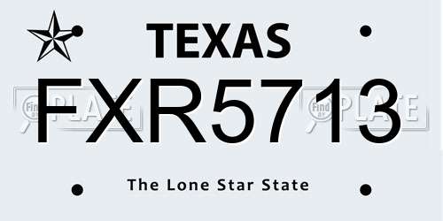 FXR5713 Texas License Plate