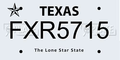 FXR5715 Texas License Plate