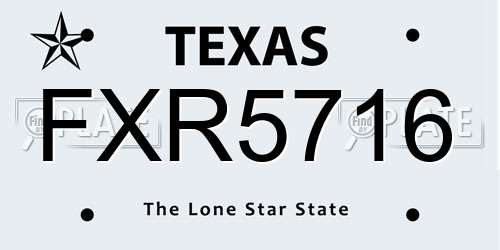 FXR5716 Texas License Plate