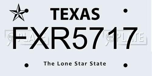 FXR5717 Texas License Plate