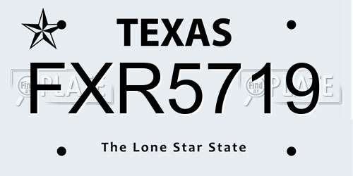FXR5719 Texas License Plate
