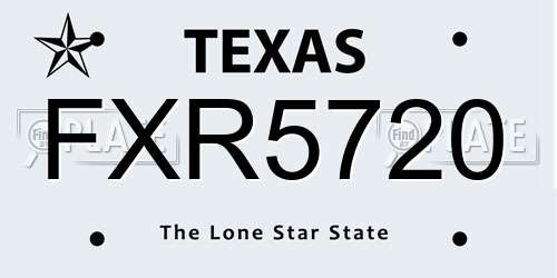 FXR5720 Texas License Plate