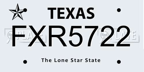 FXR5722 Texas License Plate