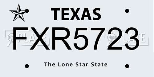 FXR5723 Texas License Plate