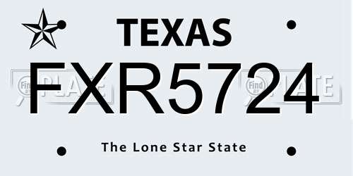 FXR5724 Texas License Plate