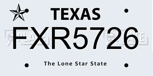 FXR5726 Texas License Plate