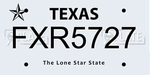 FXR5727 Texas License Plate