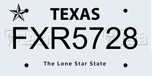 FXR5728 Texas License Plate