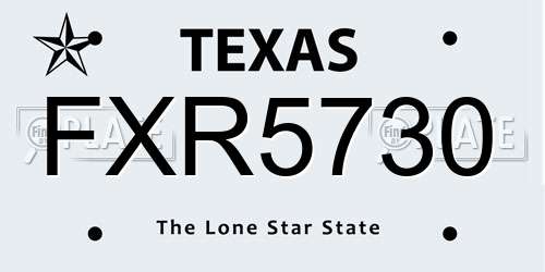 FXR5730 Texas License Plate