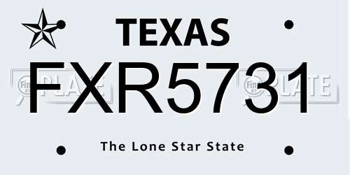 FXR5731 Texas License Plate