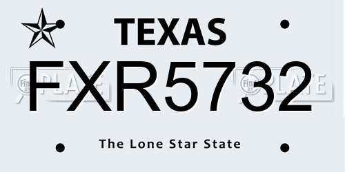 FXR5732 Texas License Plate