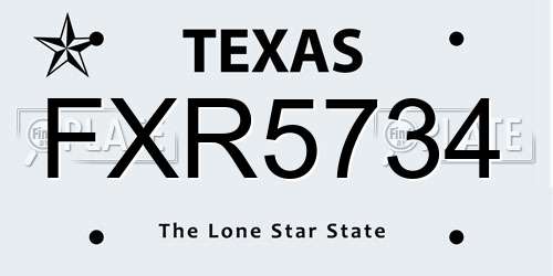 FXR5734 Texas License Plate