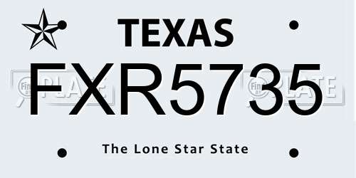 FXR5735 Texas License Plate
