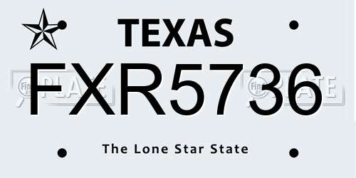 FXR5736 Texas License Plate