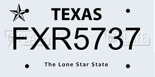 FXR5737 Texas License Plate