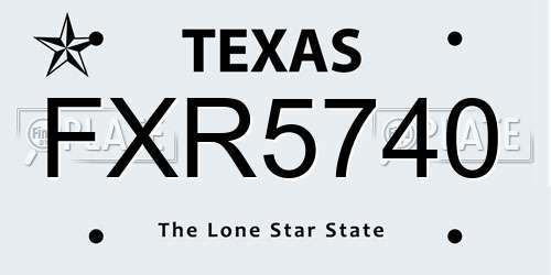 FXR5740 Texas License Plate