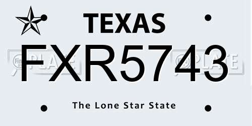 FXR5743 Texas License Plate