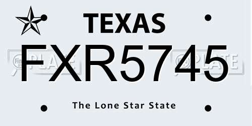 FXR5745 Texas License Plate