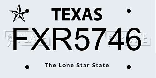 FXR5746 Texas License Plate