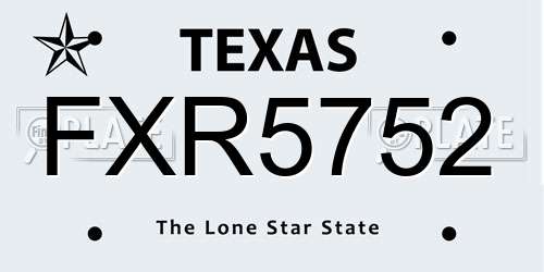 FXR5752 Texas License Plate