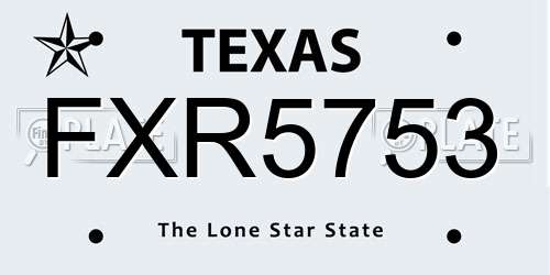 FXR5753 Texas License Plate