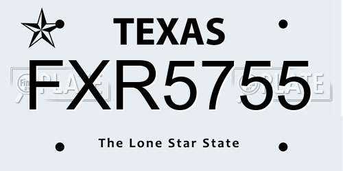 FXR5755 Texas License Plate