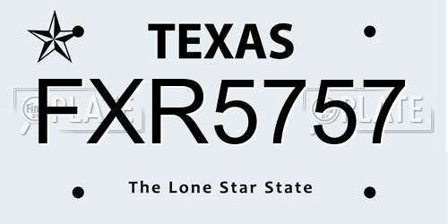 FXR5757 Texas License Plate