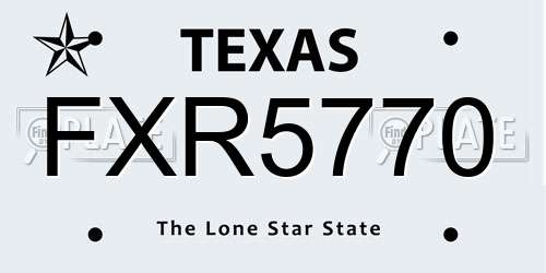 FXR5770 Texas License Plate