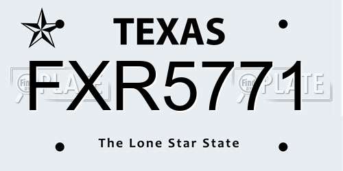 FXR5771 Texas License Plate