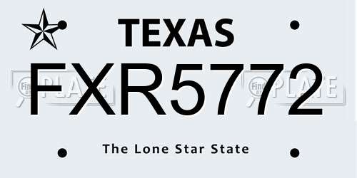 FXR5772 Texas License Plate