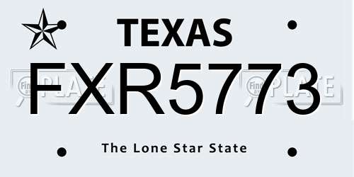 FXR5773 Texas License Plate