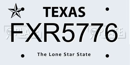 FXR5776 Texas License Plate