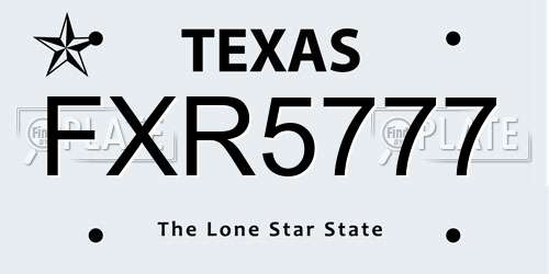 FXR5777 Texas License Plate