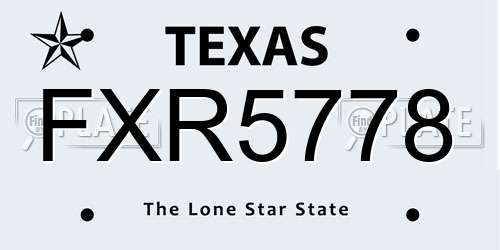 FXR5778 Texas License Plate