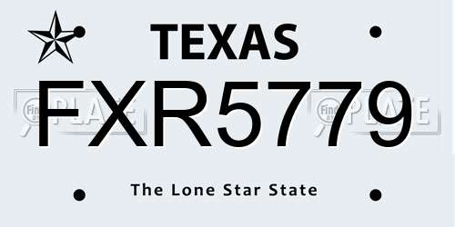 FXR5779 Texas License Plate