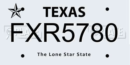 FXR5780 Texas License Plate