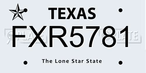 FXR5781 Texas License Plate