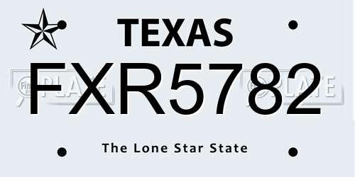 FXR5782 Texas License Plate