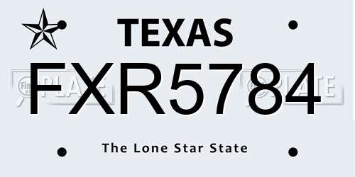 FXR5784 Texas License Plate