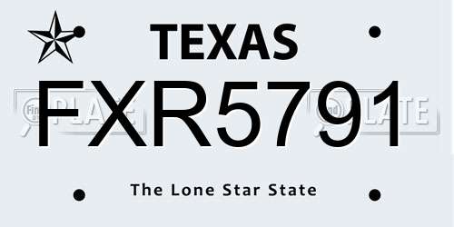 FXR5791 Texas License Plate