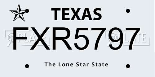 FXR5797 Texas License Plate