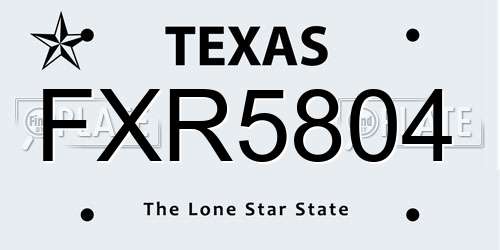FXR5804 Texas License Plate